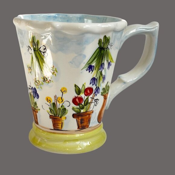 Ma Maison by TableTops Unlimited Coffee Mug Hand Painted Dario Farrucci 5.5" - Picture 2 of 9